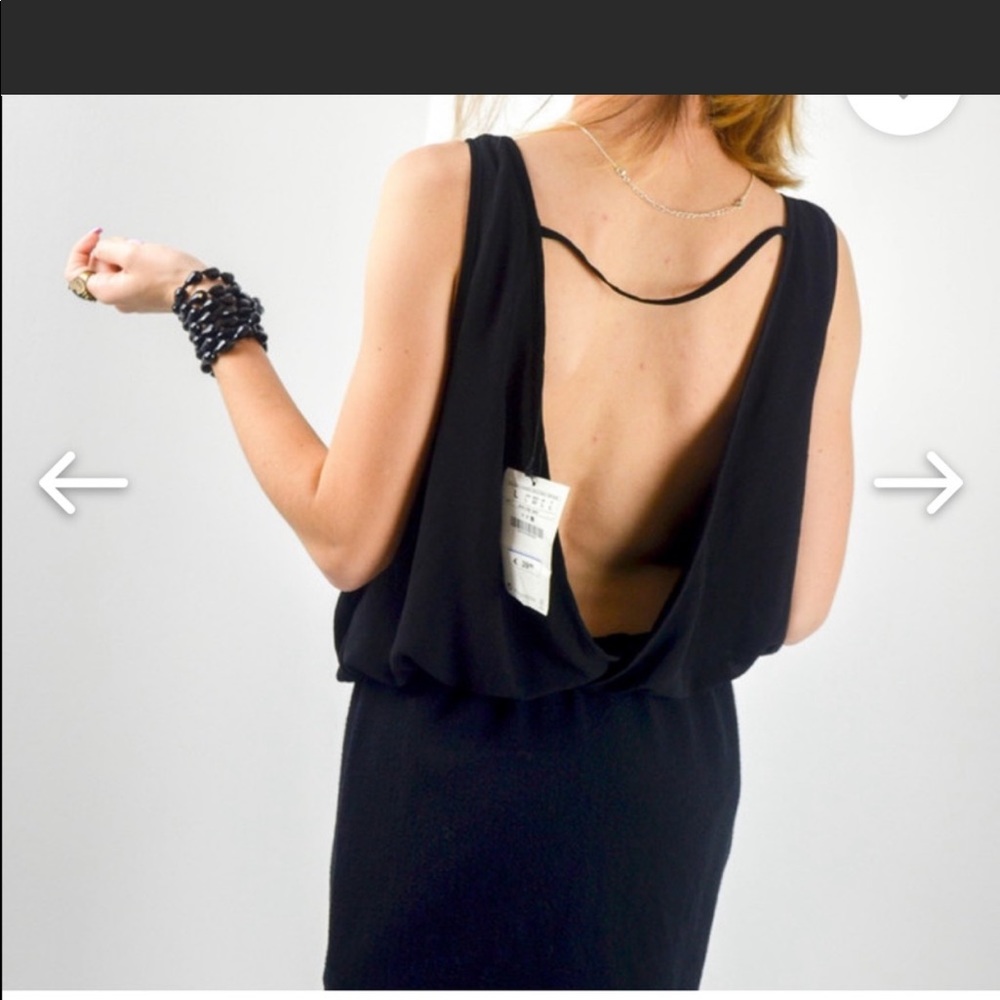 Zara W&B collection black mini dress